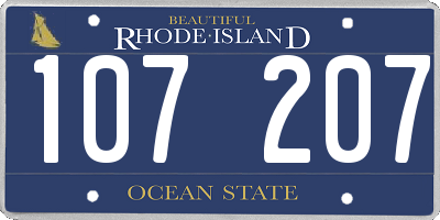 RI license plate 107207