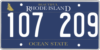 RI license plate 107209