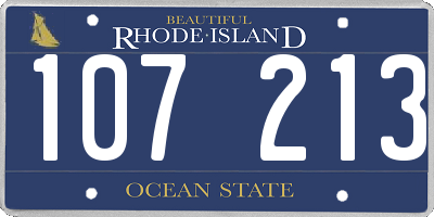 RI license plate 107213