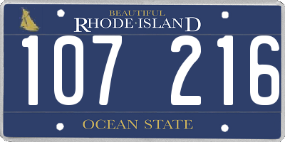 RI license plate 107216