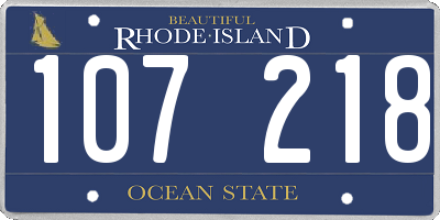 RI license plate 107218