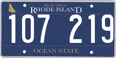 RI license plate 107219