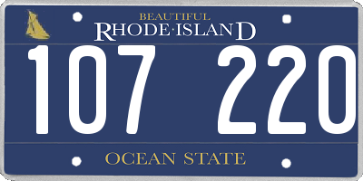 RI license plate 107220