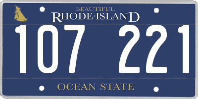 RI license plate 107221