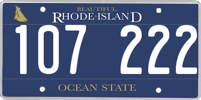 RI license plate 107222