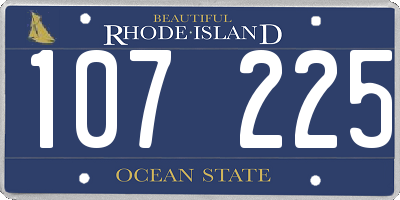 RI license plate 107225