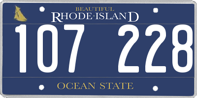 RI license plate 107228