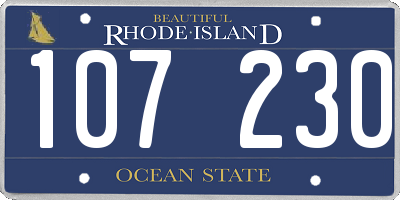 RI license plate 107230