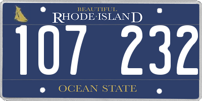 RI license plate 107232