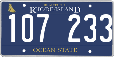 RI license plate 107233