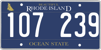 RI license plate 107239