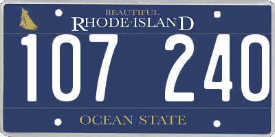 RI license plate 107240