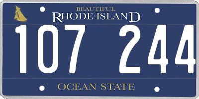 RI license plate 107244