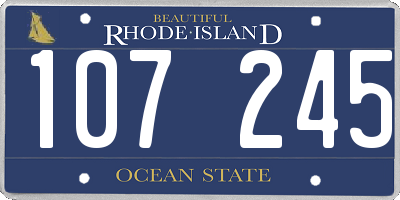 RI license plate 107245