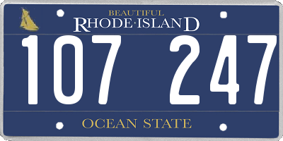 RI license plate 107247