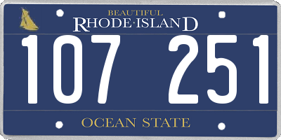 RI license plate 107251