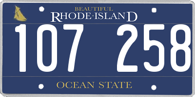 RI license plate 107258