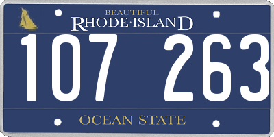 RI license plate 107263