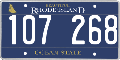 RI license plate 107268