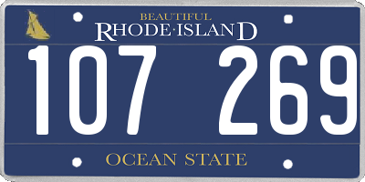 RI license plate 107269