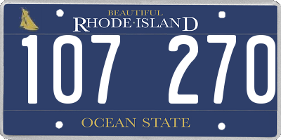 RI license plate 107270
