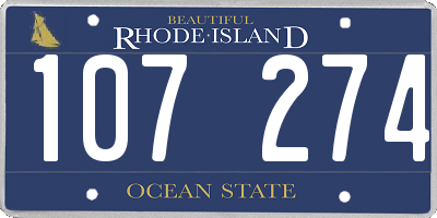 RI license plate 107274
