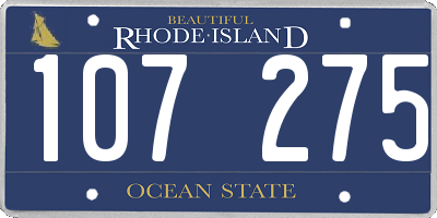 RI license plate 107275