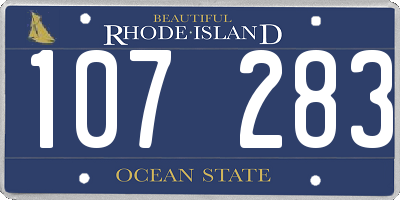 RI license plate 107283