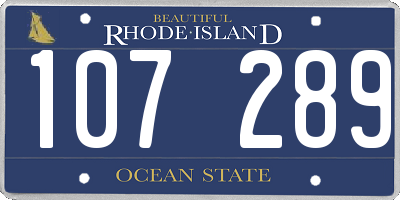 RI license plate 107289