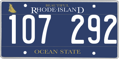 RI license plate 107292