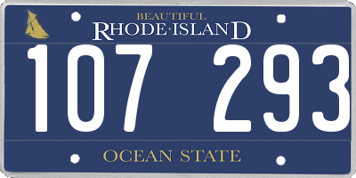 RI license plate 107293