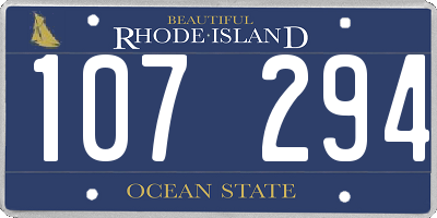RI license plate 107294