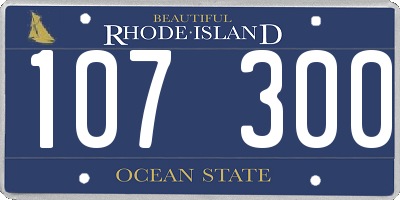 RI license plate 107300