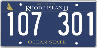 RI license plate 107301