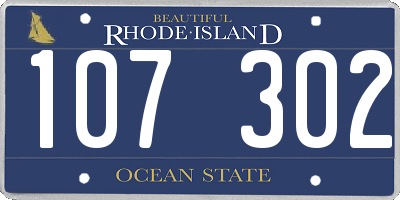 RI license plate 107302