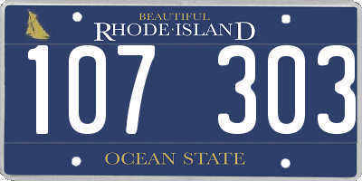 RI license plate 107303