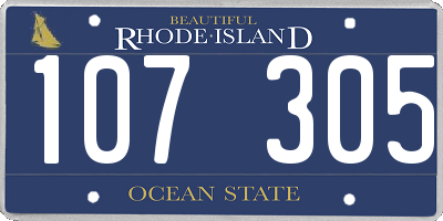 RI license plate 107305