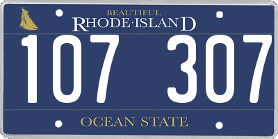 RI license plate 107307