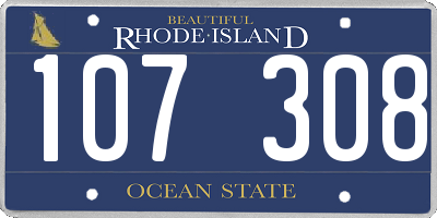 RI license plate 107308