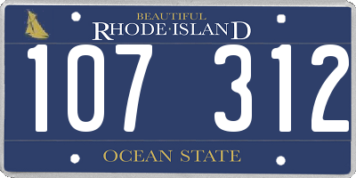 RI license plate 107312