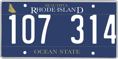 RI license plate 107314