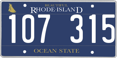 RI license plate 107315