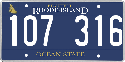 RI license plate 107316