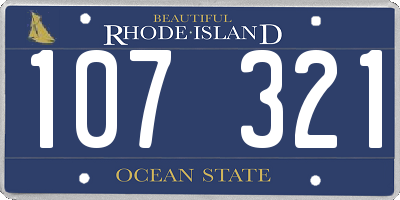 RI license plate 107321