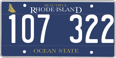 RI license plate 107322