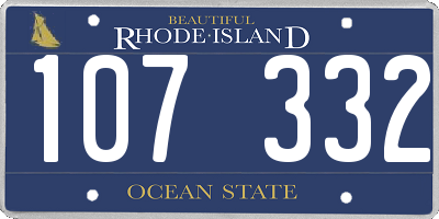 RI license plate 107332