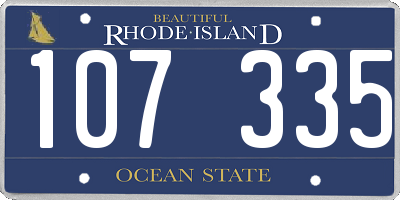 RI license plate 107335