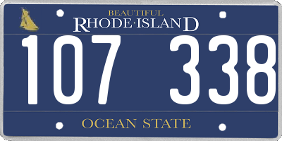 RI license plate 107338