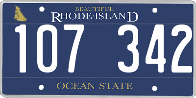RI license plate 107342