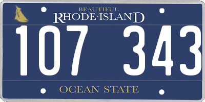 RI license plate 107343